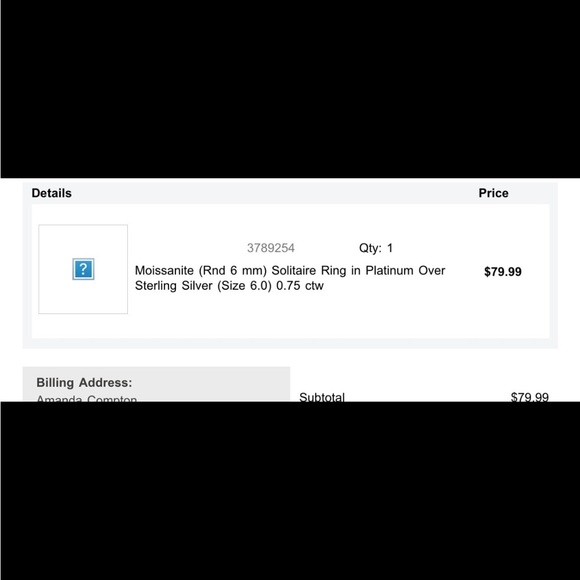 Moissanite (Rnd 6 mm) Solitaire Ring in Platinum Over Sterling Silver (Size 6.0) - Picture 6 of 6